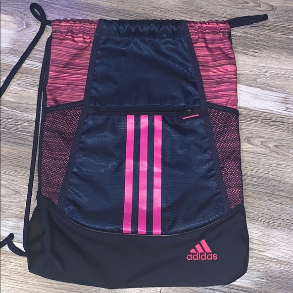 pink adidas drawstring bag